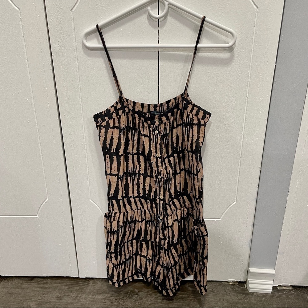French Connection Tan and Black Romper